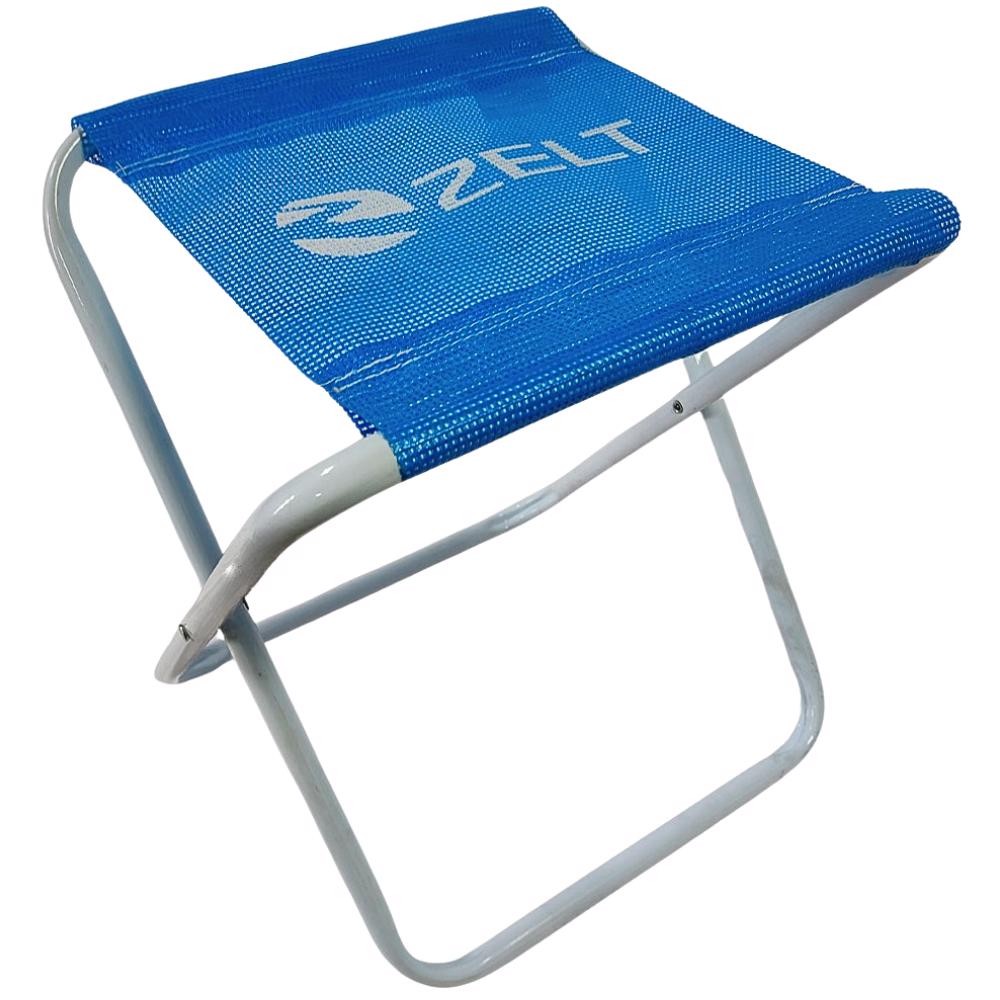 Banqueta Dobrável em Aço Pintado até 90Kg Azul ZELT em Oferta na Shopee