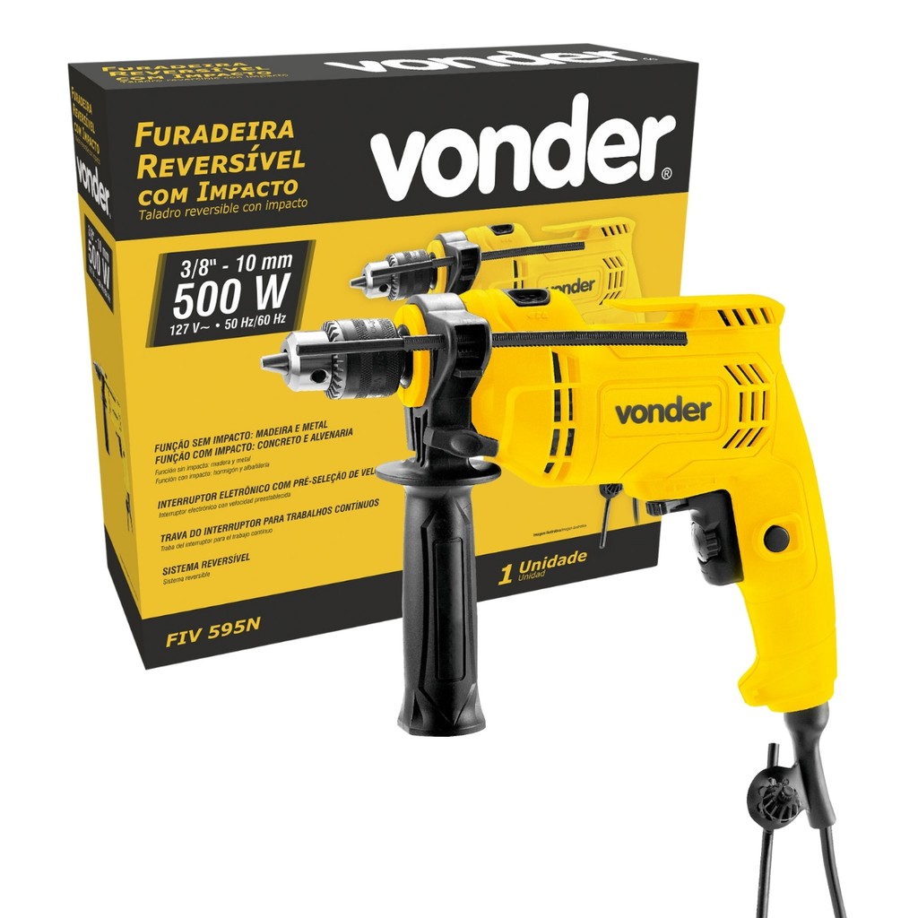 Furadeira Com Impacto 3/8" Vonder Com Maleta Para Transporte Com Divisores · foto 2