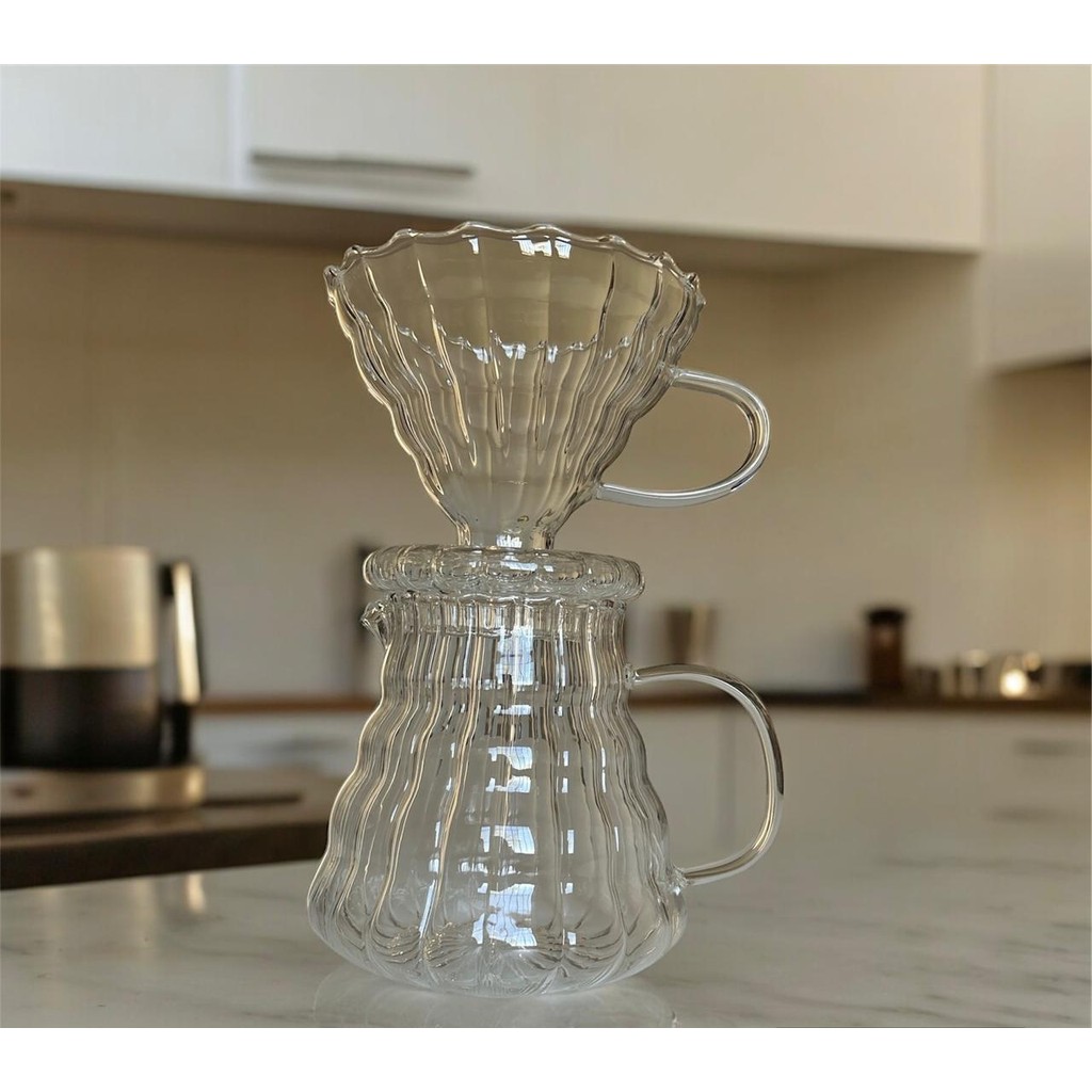 Cafeteira De Vidro Com Jarra E Suporte Coador De Cafe 500ml