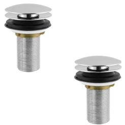 Kit 2 Válvula Ralo Click 7/8 Banheiro Pia Cuba Lavatório Metal