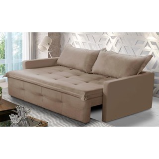 Sofá Sem Caixa Retrátil e Reclinável 1,85m com Molas Maísa Suede Adonai Estofados em Oferta na Shopee