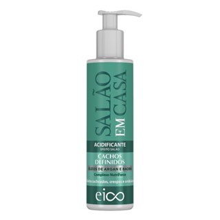 Eico Acidificante Tratamento Reconstrutor Regulador pH Salão em Casa Cachos Definidos Óleo Argan e Baobá 200ml