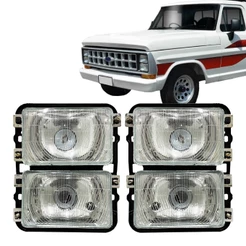 4 Farol Duplo Ford F1000 F4000 85 86 87 88 89 90 91 Foco Duplo