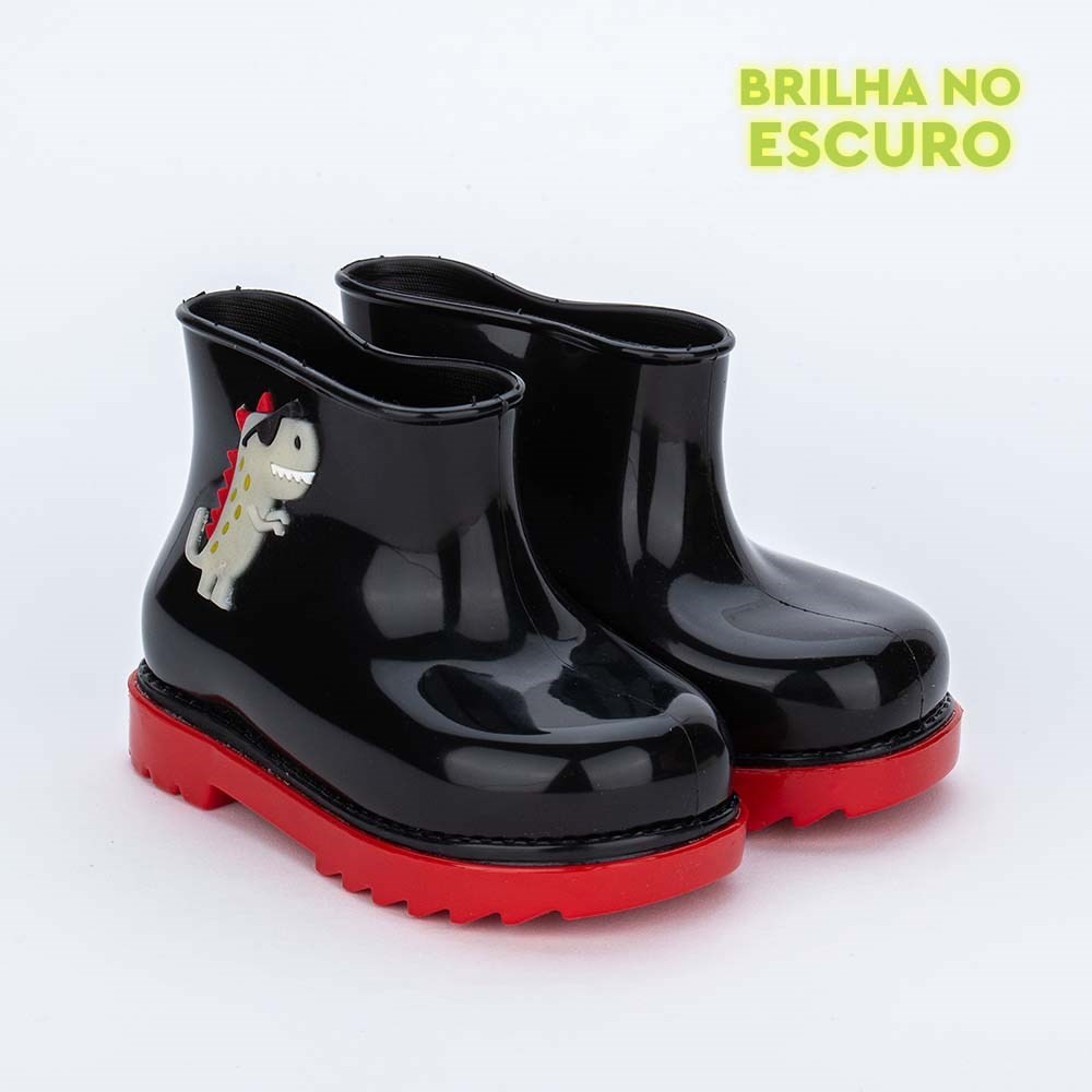 Galocha Bebê Mar e Cor Dinossauro Brilha no Escuro Preto - Men Shoes