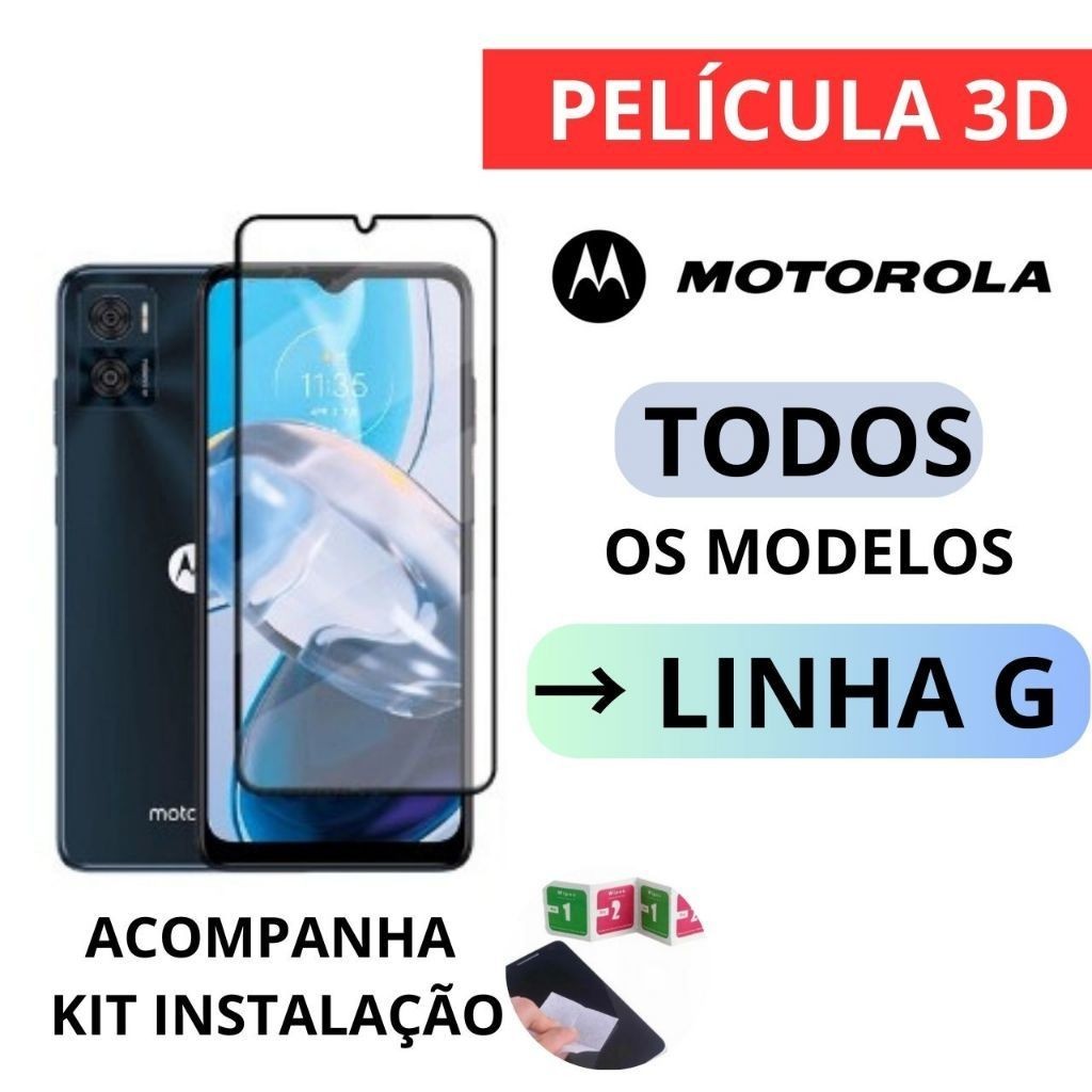 Película De Vidro 3D + Grossa Para Motorola Modelos G5PLUS G8POWER G7POWER G84 G13/G23/G53 G5 G8POWERLITE G200 G6 G7 G7PLUS G5SPLUS(DOURADO) G5SPLUS G8 G22/E32 G72 G73 G515G G9/G9PLAY G62 G505G G6PLUS G5PLUS(DOURADO) G9PLUS