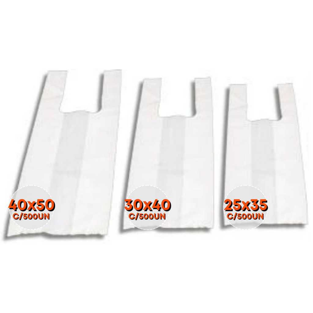 500 Sacolas Plásticas Brancas Virgem, Leve e Econômica em Oferta na Shopee