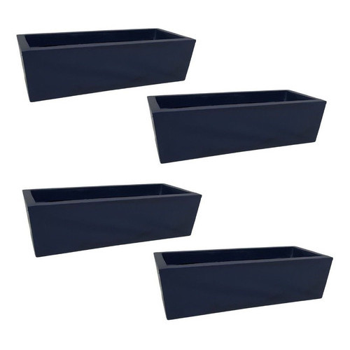 Kit 4 Jardineiras de Plantas Azul 37x15 Floreira Polietileno