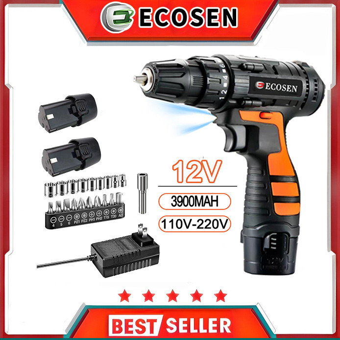 Parafusadeira Furadeira 12V A Bateria Sem Fio Íon-caixa Malet E 2 Carregador em Oferta na Shopee