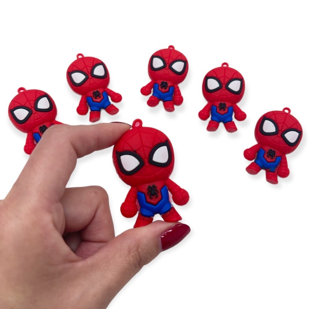 Pingente do Homem Aranha Emborrachado Miniatura para Chaveiros Enfeite mochila Meninos Super heróis DIY lembrança festa Aniversário