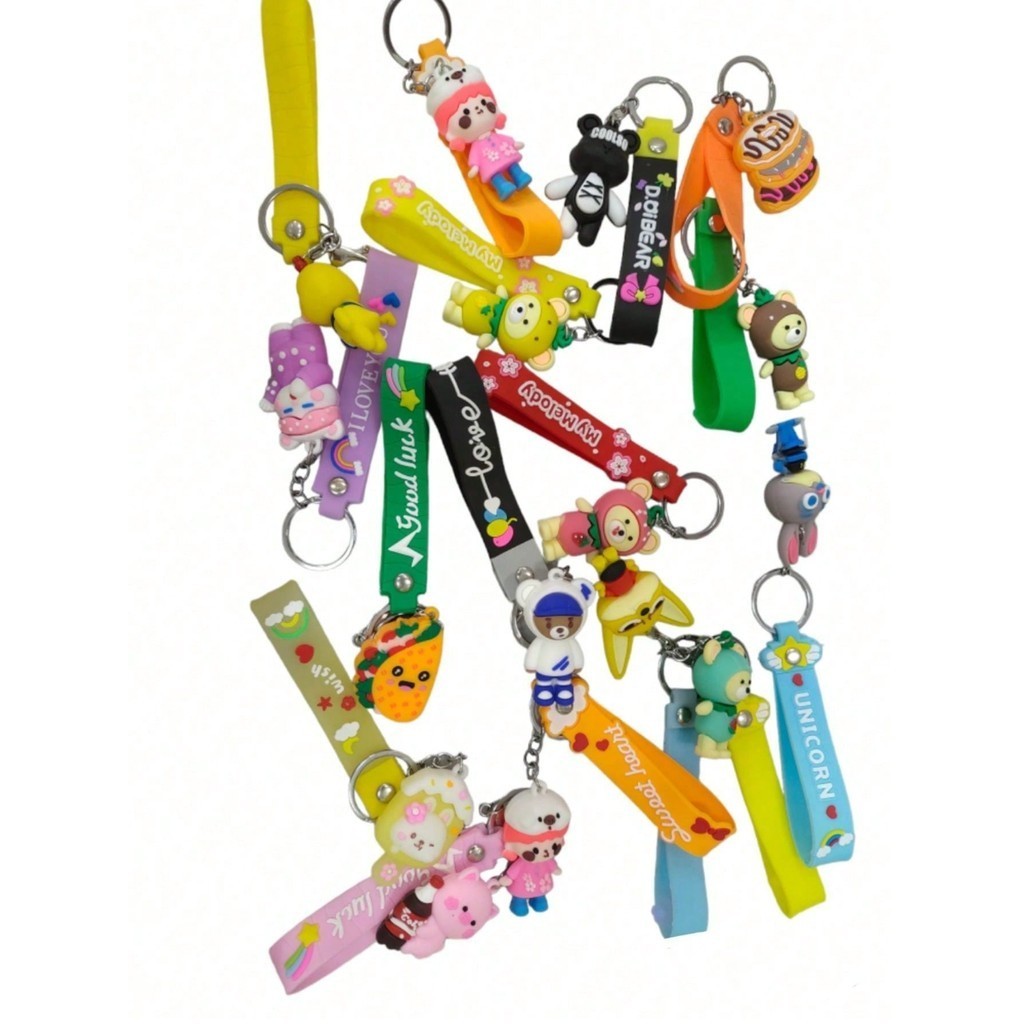kit 12 PECA chaveiro BORRACHA DESENHADO REVENDE em Oferta na Shopee