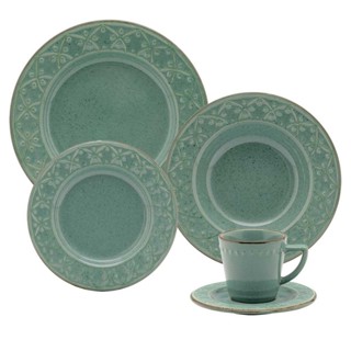 Aparelho De Jantar E Chá 20 Peças Oxford Mendi Malaquita em Oferta na Shopee