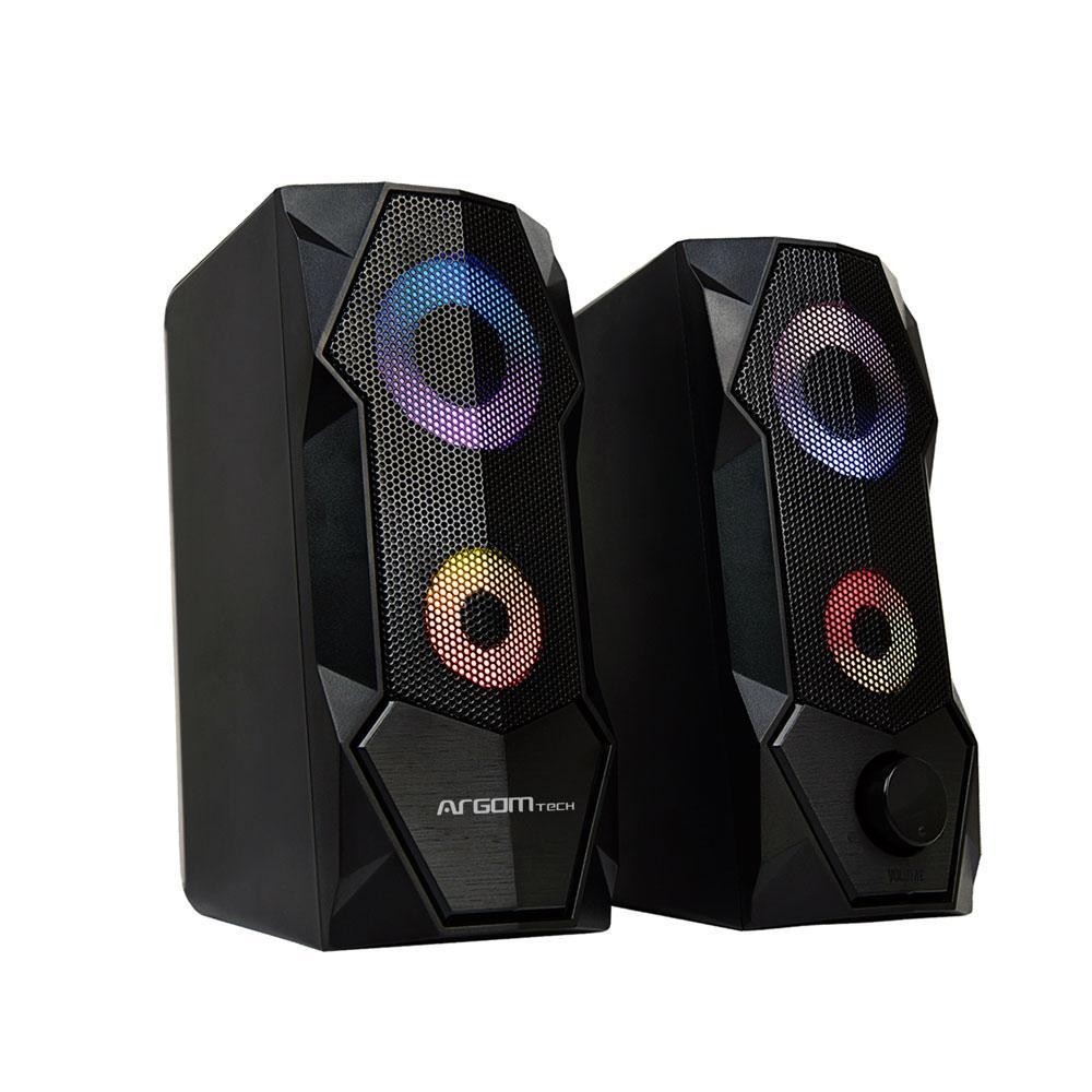 Caixa de Som Estereo Combat Gaming S68 5W RGB Preto ARG-SP-1068BK - Argom - Audio