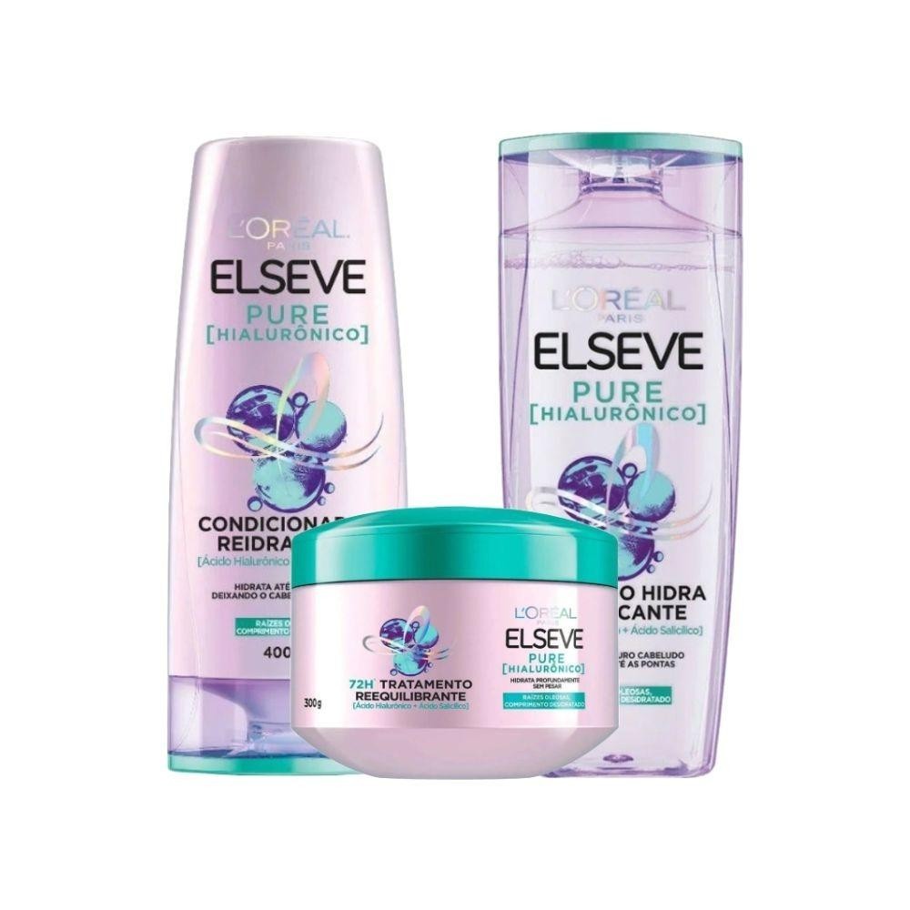 Kit L'Oréal Paris Pure Hialurônico versão 400ml (3 produtos)