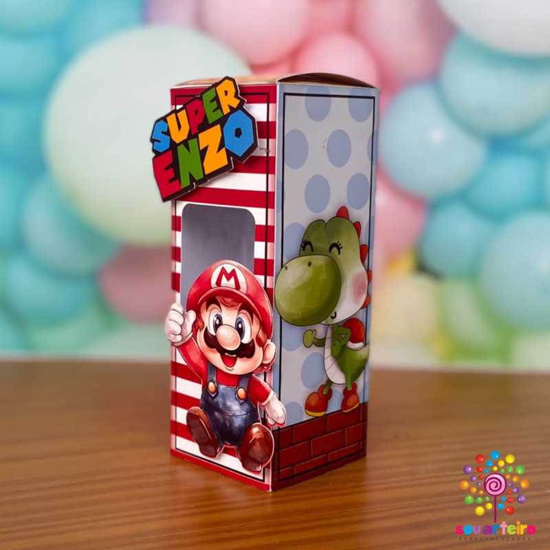 Caixa Tubete Super Mário 3D - Personalizado - 10 UNIDADES – Lembrancinha personalizada para Festa infantil