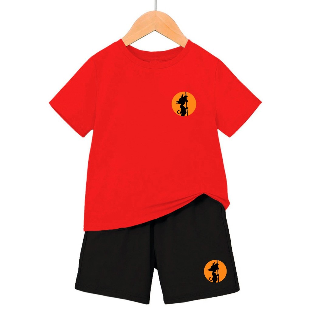 Kit Conjunto Infantil Estampado Anime Criança Bebê Juvenil Menino Camiseta + Short Bermuda Infantil