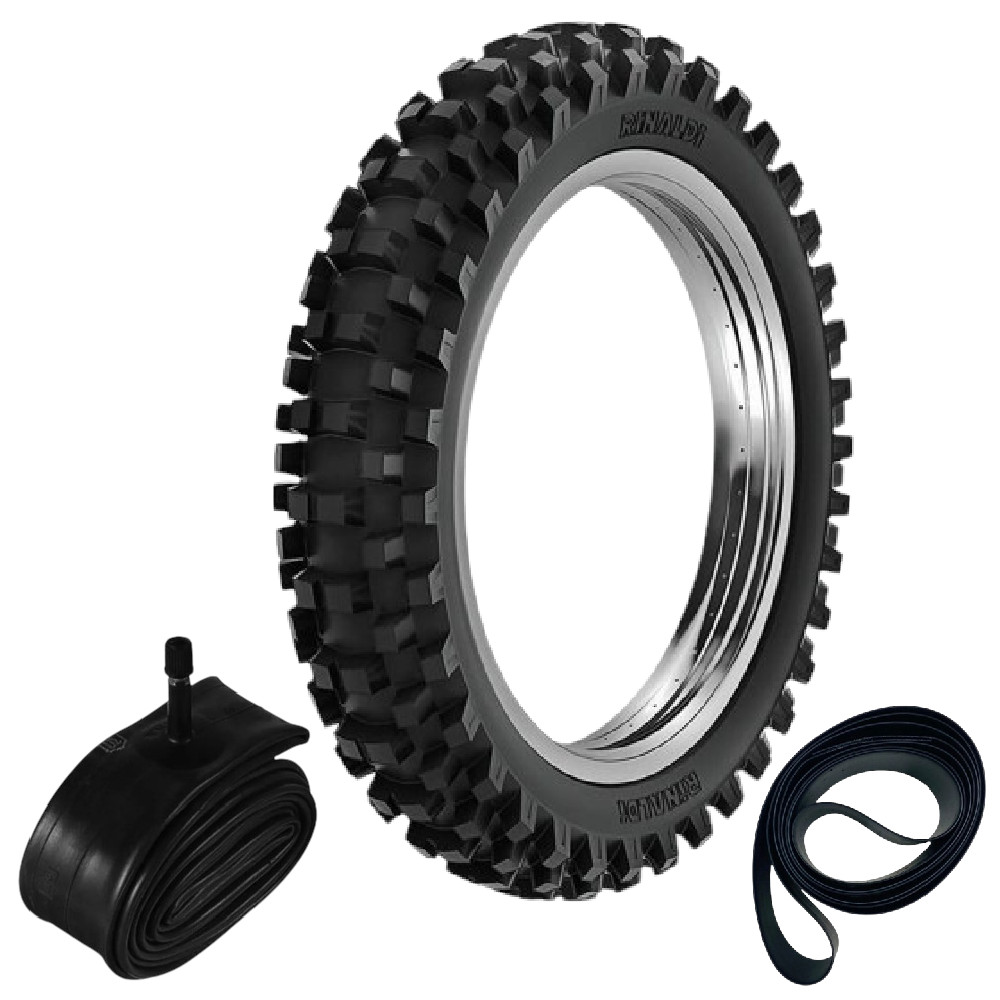 Kit Pneu Crf230 Ttr 230 Klx 300 100/100-18 59m Rw33 Rinaldi + Camara + Cinta
