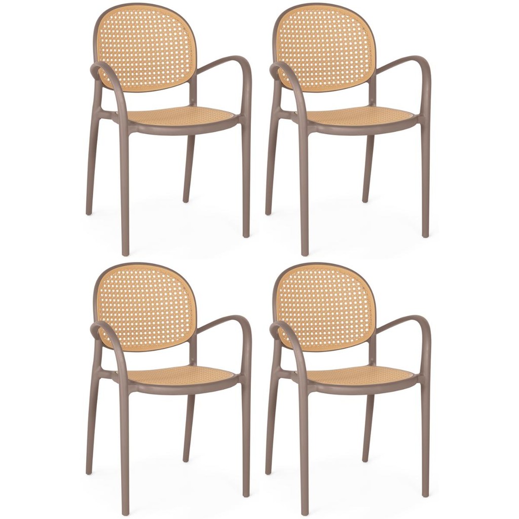 Kit 4 Cadeiras de Jantar Roma com Braço para Sala e Cozinha em Oferta na Shopee