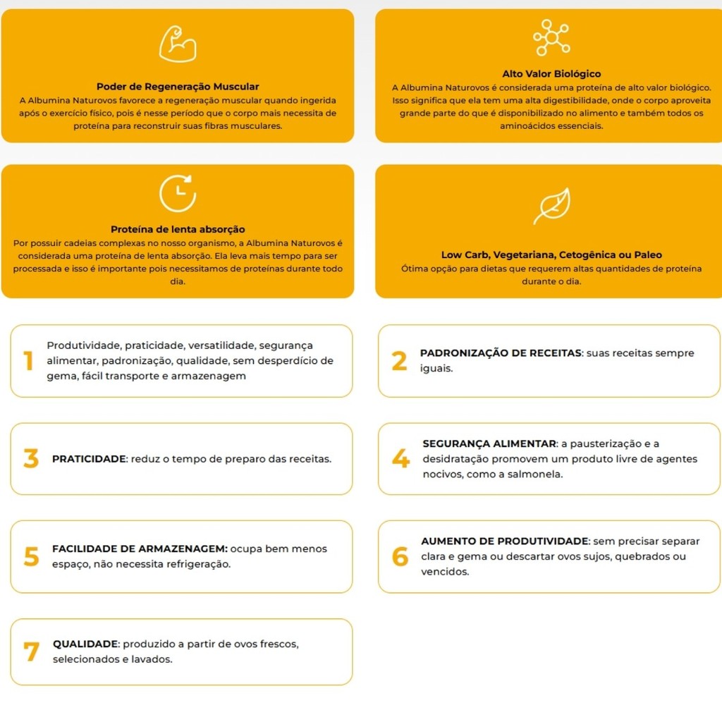 Detalhes do Albumina Refil 420g Naturovos Sabor Baunilha