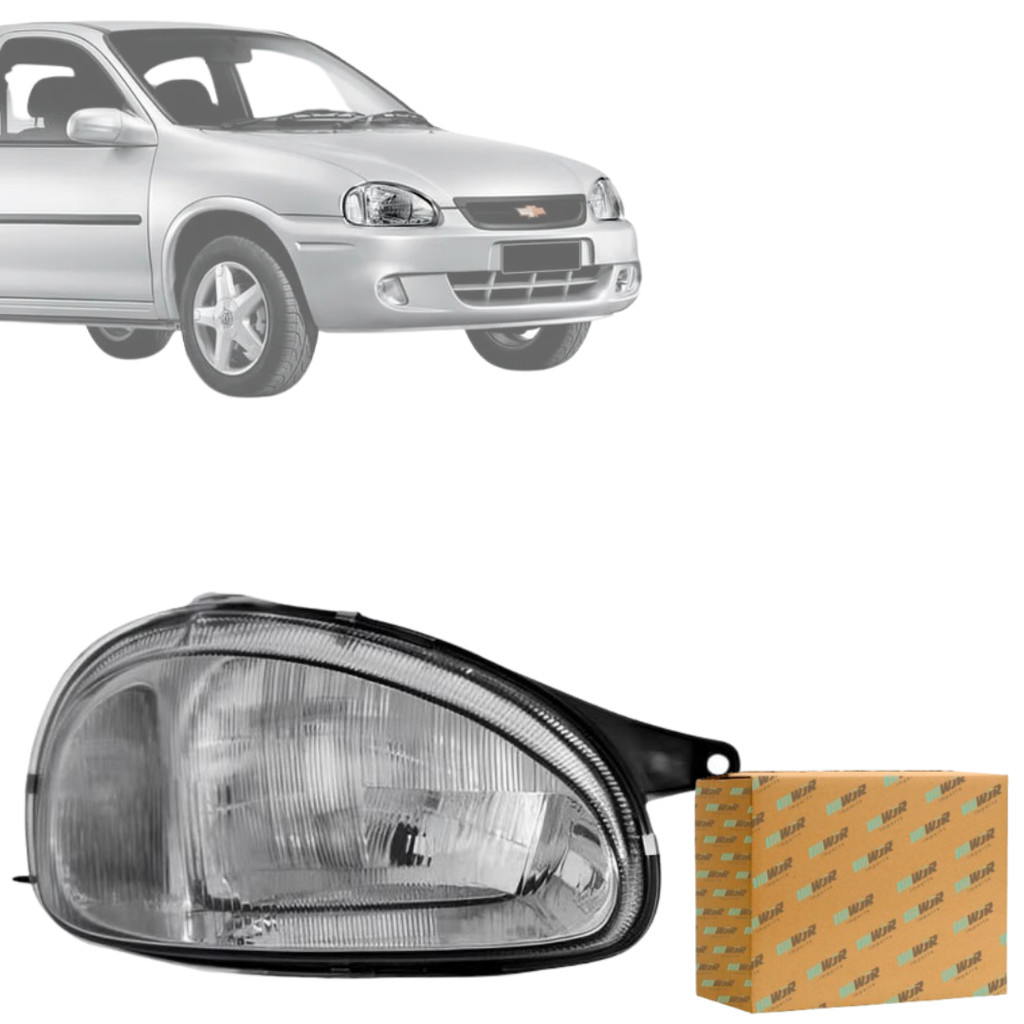 Farol Direito Corsa Wind 94 95 96 97 98 99 2000 2001 2002 2003 2004 a 2009 Mascara Cinza