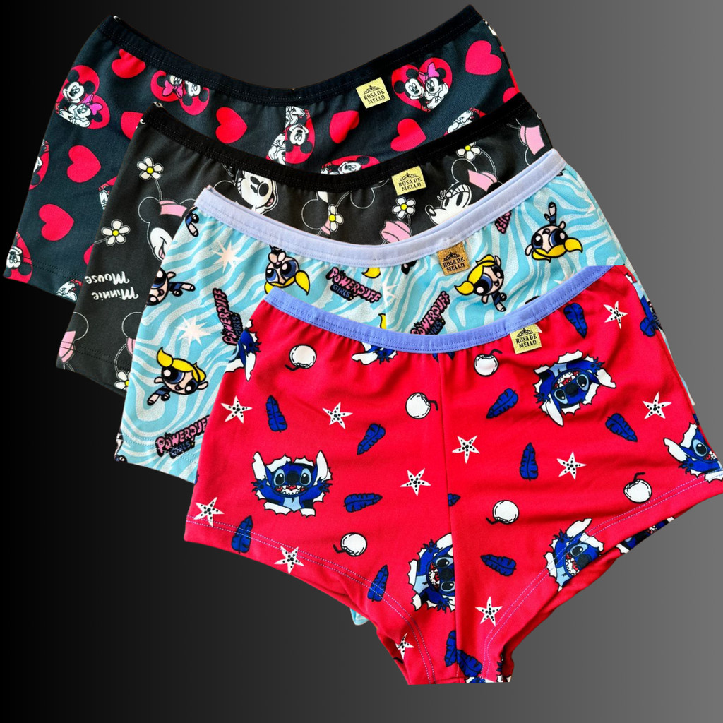 Kit 10 Calcinhas Boxer Plus Shortinho Cueca Feminina Conforto Não Marca Roupa Qualidade Premium