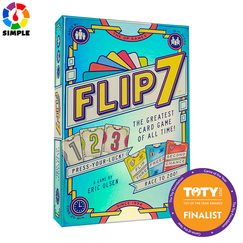 Flip 7, the ultimate blend of pushing your luck and strategy, fast-paced addictive card game, learn and easy to teach,