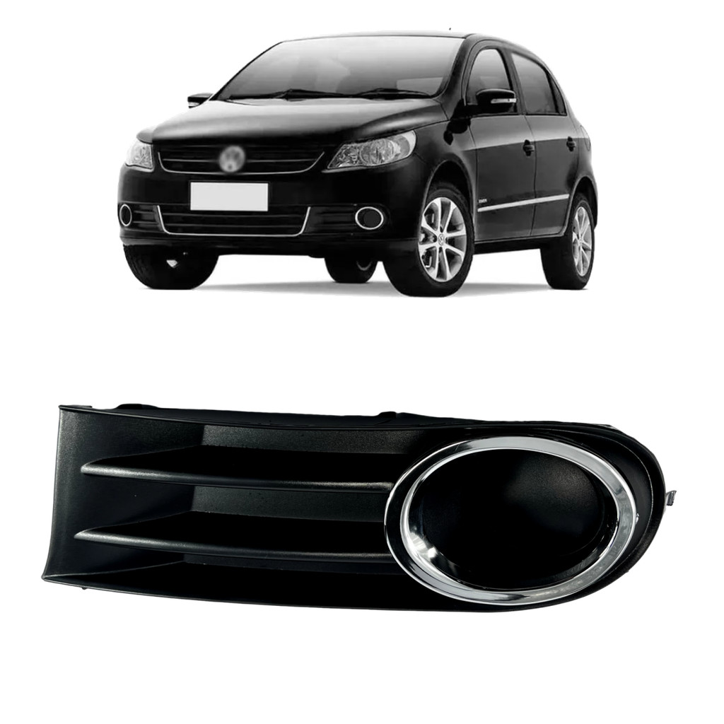Moldura Grade Para-choque Gol G5 S/furo Milha Cromado Esq