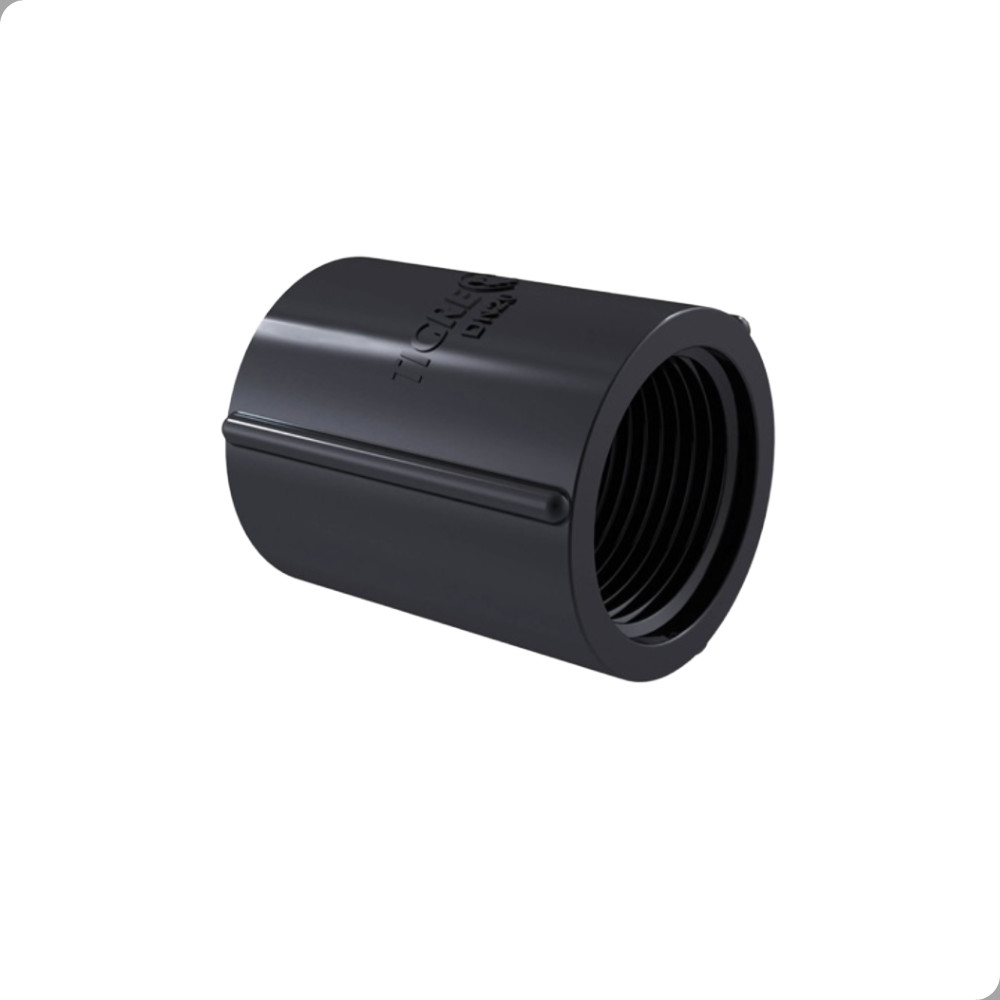LUVA PVC PRETA  TIGRE 1" 1/2