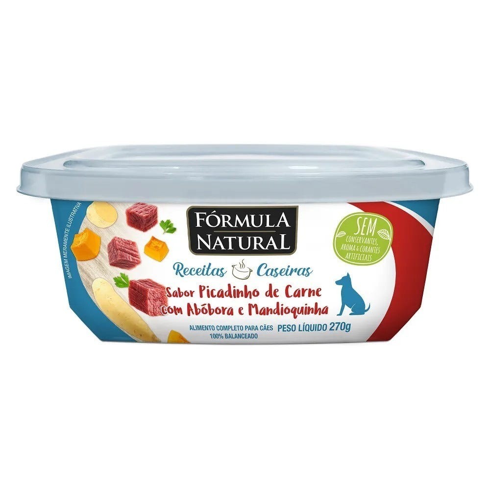 Ração Úmida Fórmula Natural Receita Caseira Cães Adultos Sabor Picadinho De Carne 270g