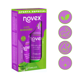 Kit Shampoo Tratamento Cond Super Babosao Vitay Novex 300mL