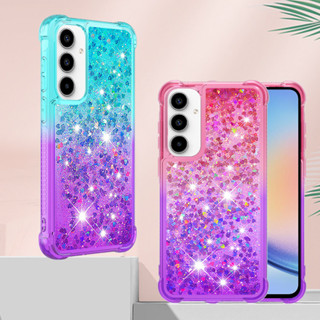 Estojo De Luxo Para Garotas Samsung Galaxy A55 A35 A25 A15 A05S A05 A14 A34 A54 5G A24 4G Capa À Prova De Choque Diamante Gradiente Do Coração Glitter