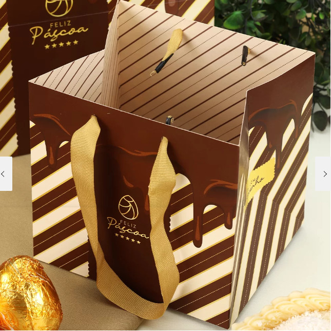 10 Sacola P/ Ovo De Páscoa Pequena CHOCOLATE 3742 ( PASCOA JANGO )