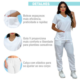 Scrub Hospitalar Unissex Não Amassa - Vestuário Profissional Confortável