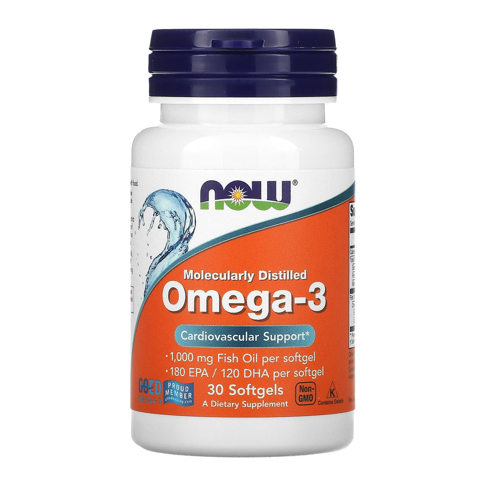 Ômega-3 Molecularmente Destilados Now Foods 30Softgels em Oferta na Shopee