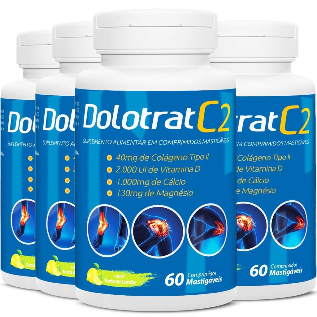 4X COLAGENO TIPO 2 COM VITAMINA D + MAGNESIO + CALCIO 60CPS