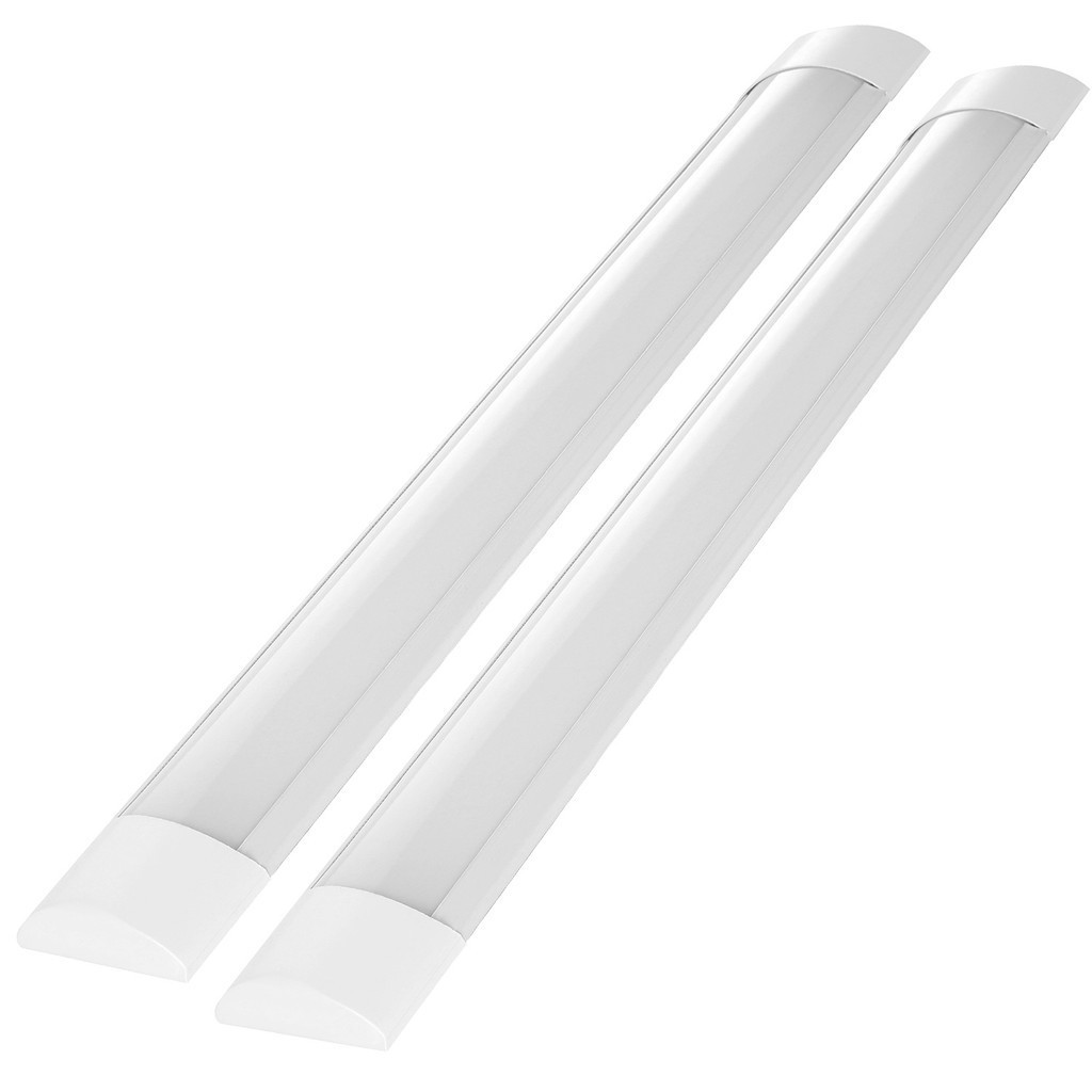 2 Luminaria Led Sobrepor Slim Linear Luz Branco Frio 6500K Bivolt 36w 100cm