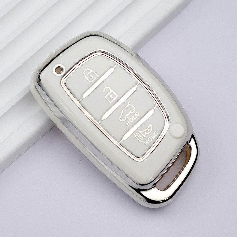 3 4 Botões TPU Shell Fob Carro Com Chave Inteligente Para Hyundai Tucson Santa