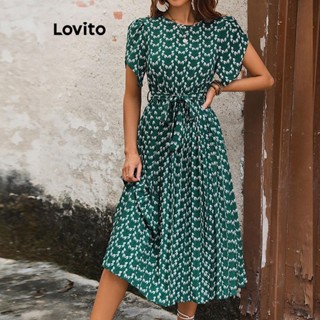 Lovito Vestido Casual Geométrico Com Renda Para Mulheres LNL47210