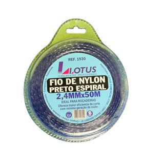 Fio De Nylon Preto Espiral 2,4mm x 50m Roçadeira Corte em Oferta na Shopee