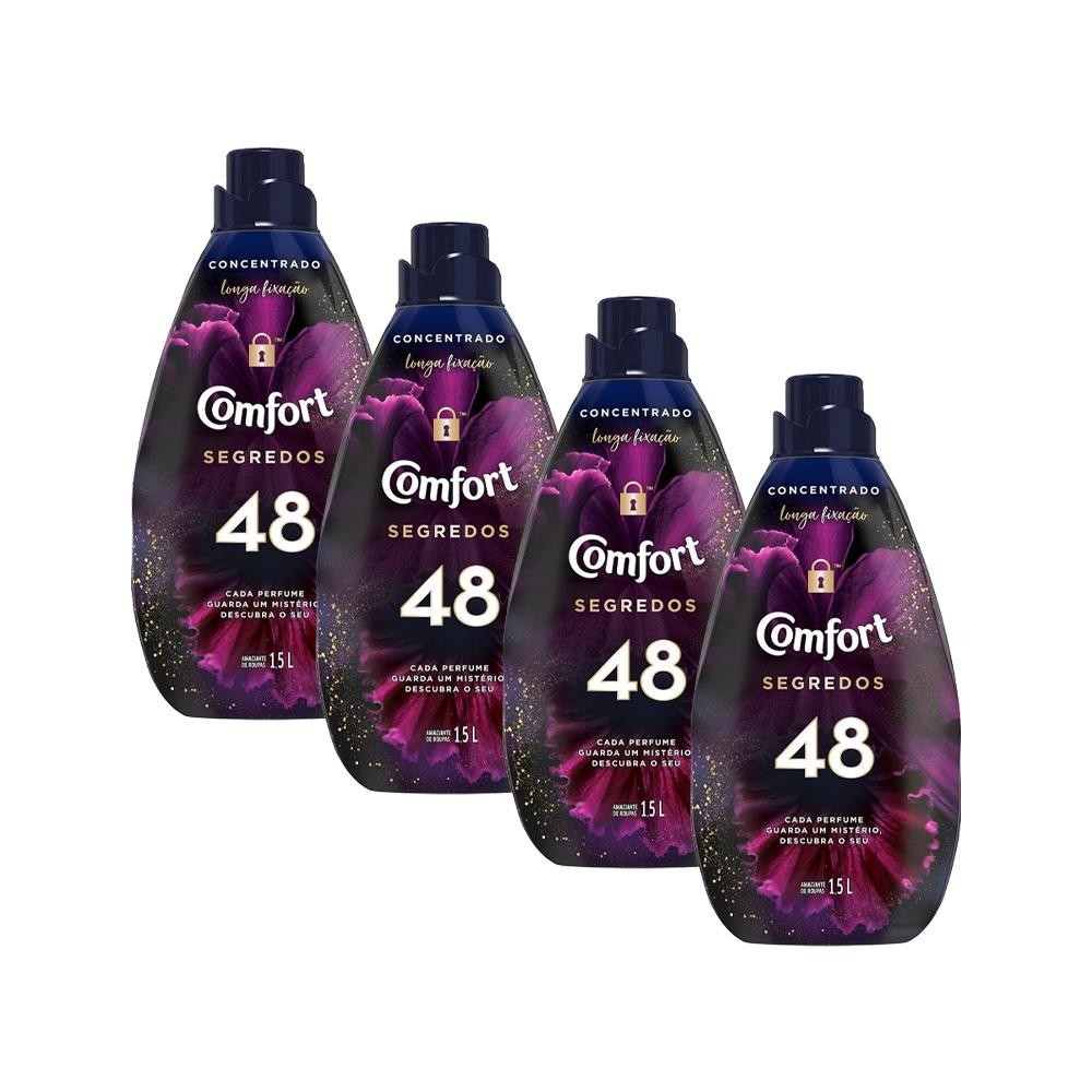 Kit com 4 Amaciantes Concentrado Comfort 48 Segredos 1,5L cada em Oferta na Shopee
