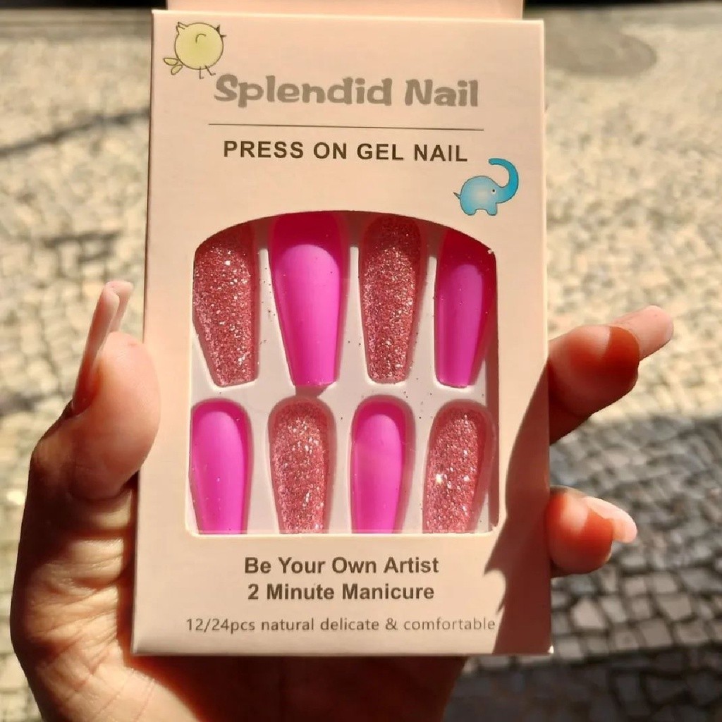 Unha Bailarina Realista Decorada Estampada Brilhosa Auto colante Splendid Nail Art