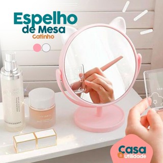 Espelho de Mesa Gatinho P/ Penteadeira Orelha De Gato Maquiagem em Oferta na Shopee