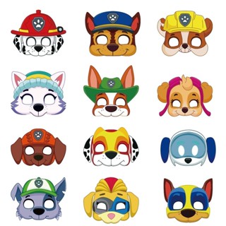 12 pcs/Pack Máscaras Mistas De Papel De Patrulha Para Cães Crianças Festa De Aniversário Kids Toys em Oferta na Shopee