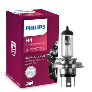 Lâmpada Philips Moto Extraduty 35w 12v P43t-38 H4 Farol em Oferta na Shopee