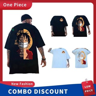 Camiseta Masculina One Piece Luffy - Manga Curta, Estilo Japonês, Estampa Cartoon, Casual e Moderna, Gola Redonda, Modelo Leve e Solto