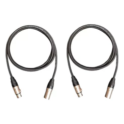 Kit C/2 Cabo Mic Xlr Canon Balanceado Macho X Femea 3 M