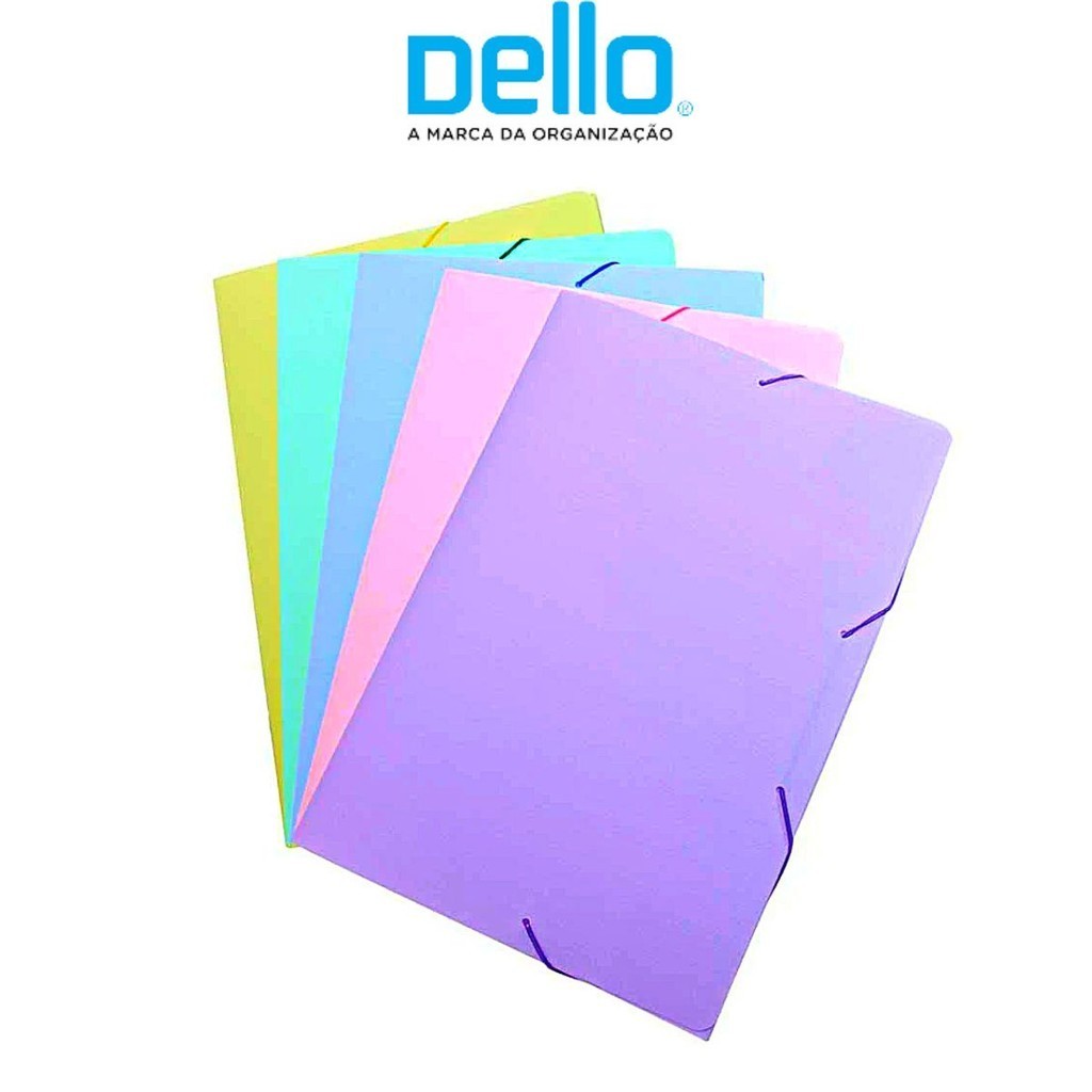 Pasta Aba A4 Elástico Coloridas Em Tons Pasteis - DELLO em Oferta na Shopee