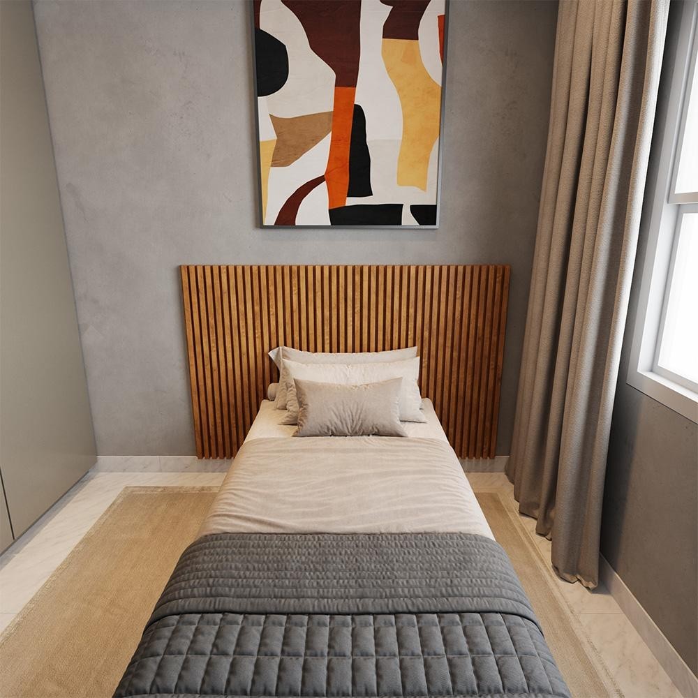 Cabeceira Para Cama Solteiro Ripada Quarto Manila em Oferta na Shopee