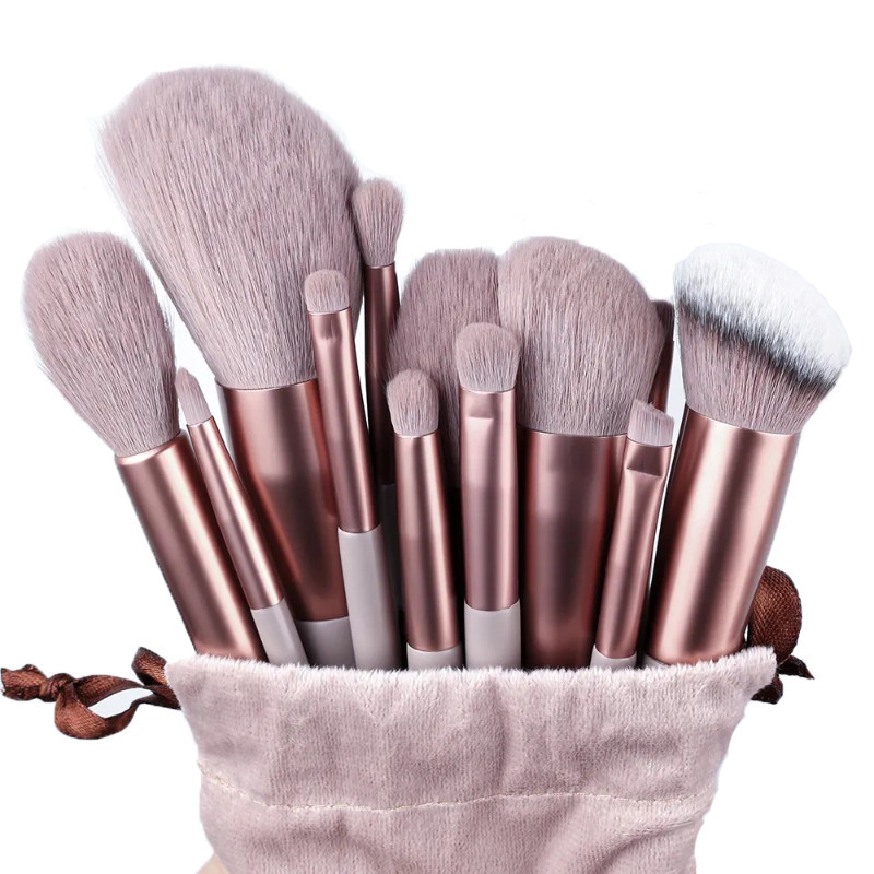 13Pcs Conjunto De Escovas De Maquiagem Macias E Fofas Para A Fundação Cosmética Blush Powder Eyeshadow Kabuki Ferramenta Blending Makeup brush beauty