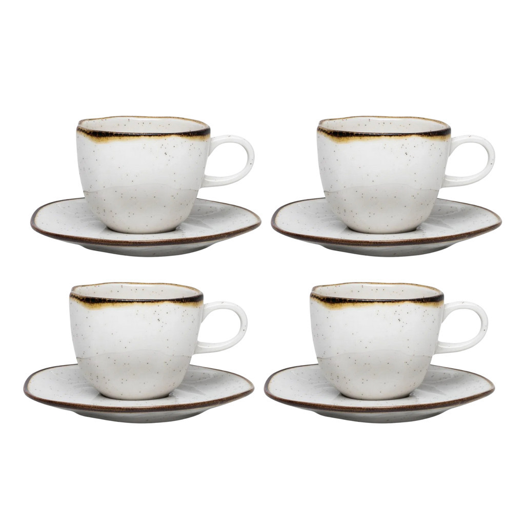 Jogo de Xicaras Chá Café Com Pires 4pcs Porcelana Ryo Maresia 220ml Oxford em Oferta na Shopee