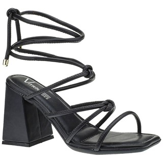 Sapato Sandália Feminina Salto Quadrada Amarração Vitrine Confortável em Oferta na Shopee